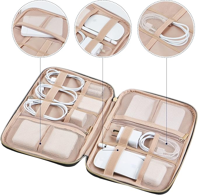 NISHEL Travel Cord Organizer Case, Tech Electronic Bag, Essentials