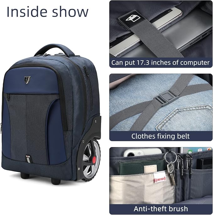 Rolling Backpack, Waterproof Backpack