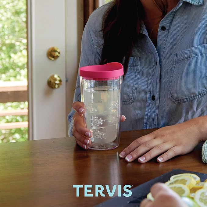 Tervis Tropical Animal Collection Made in USA Double Walled Insulated Tumbler Travel Cup Keeps Drinks Cold & Hot, 16oz, Turtle