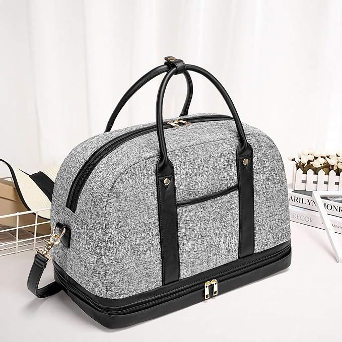 Weekender Bag for Women Canvas Overnight Bag Large Travel Tote Bag Carry on