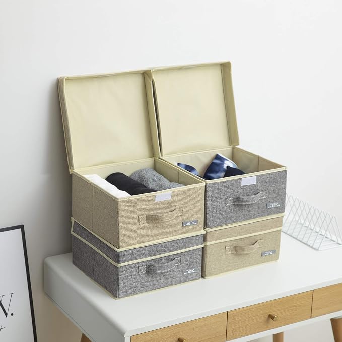 YueYue Foldable Fabric Closet Organizer Bins Box Storage