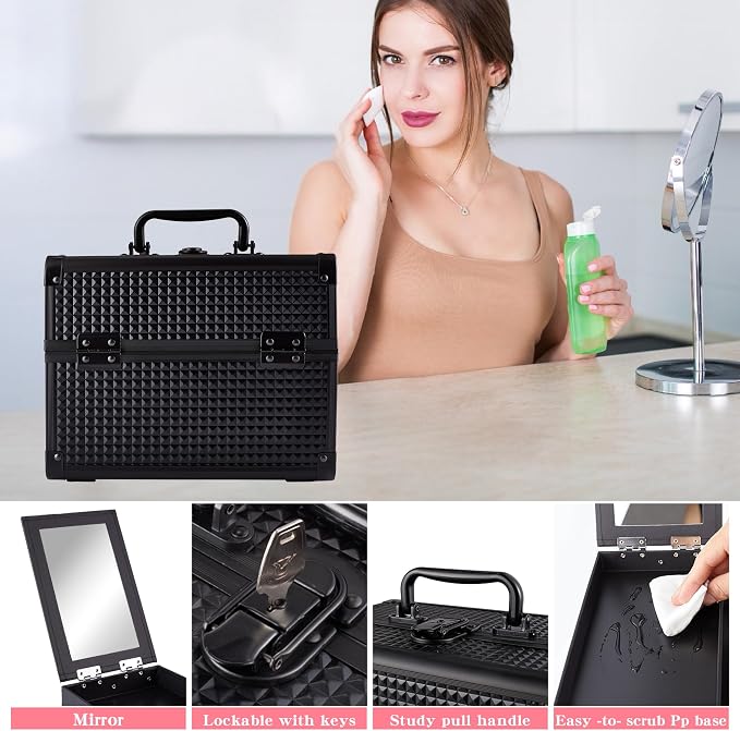 Makeup Train Case, Portable Makeup Case