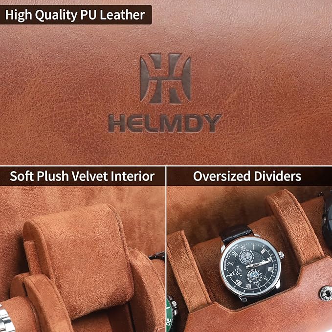 Watch Roll Travel Case for Men and Women: 3 Watch Travel Roll
