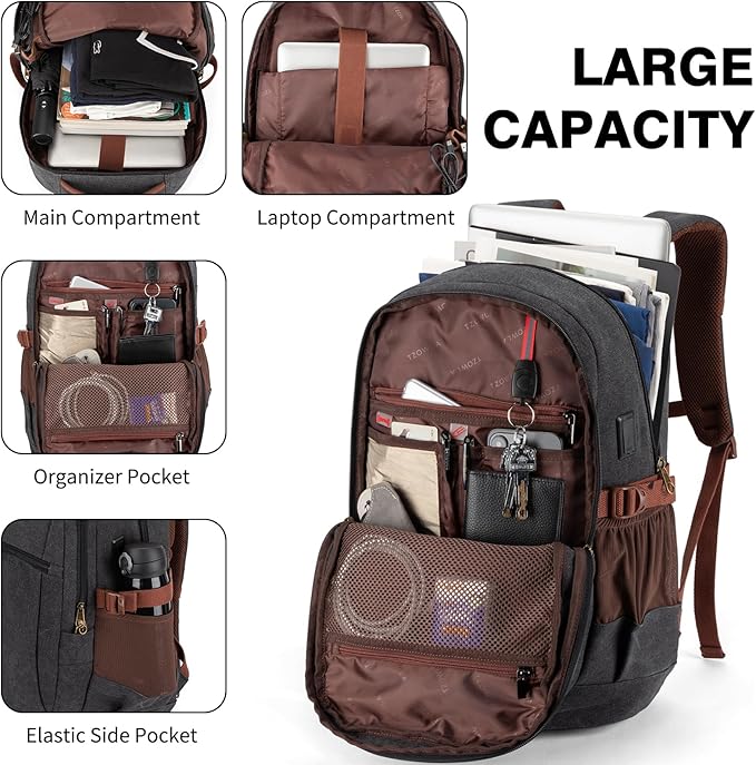 Tzowla Vintage Canvas Laptop Backpack