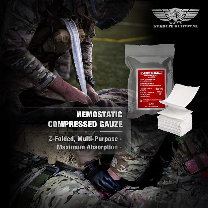 EVERLIT Emergency Trauma Kit, CAT GEN-7 Tourniquet 36" Splint, Military Combat