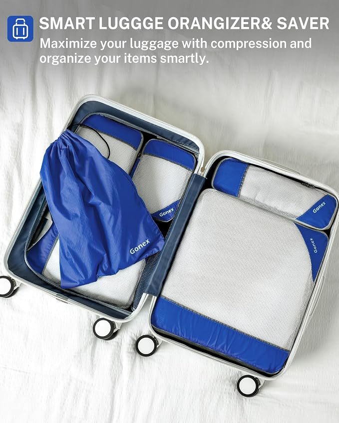 Compression Packing Cubes, Gonex Extensible Storage Mesh Bags Organizers