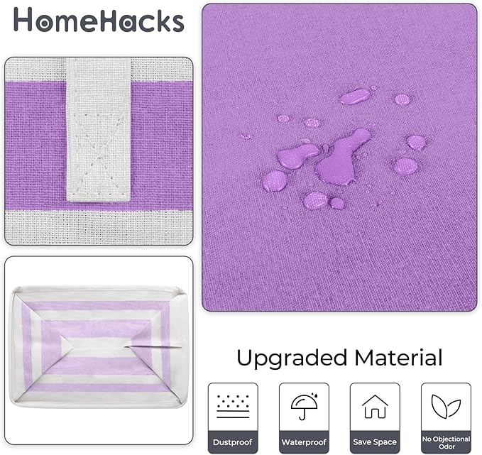 HomeHacks 2 Pack Large Laundry Baskets, Waterproof, Freestanding Laundry Hampers