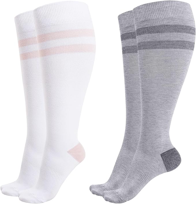 Momcozy Compression Socks for Women Wide Calf, 15-20mmHg Knee High Support