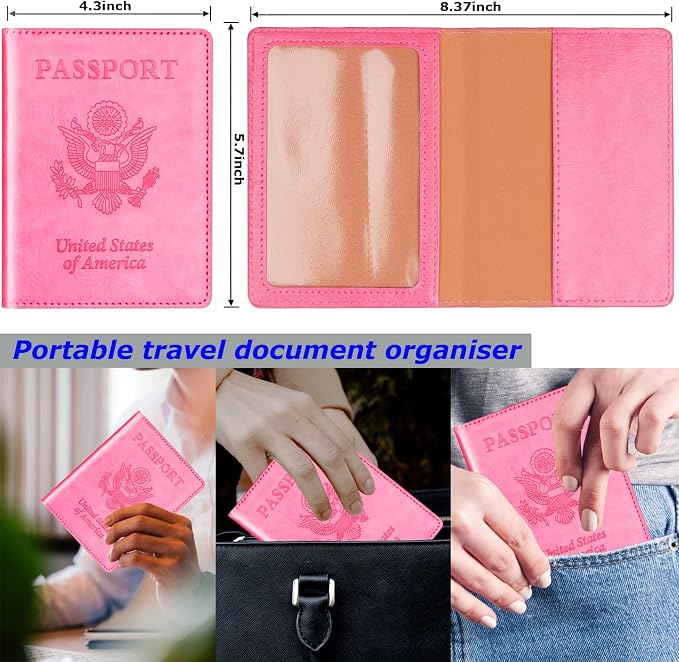 Herain Passport Holder for Travel Cruise Essentials 2 Pcs, Passport Cover
