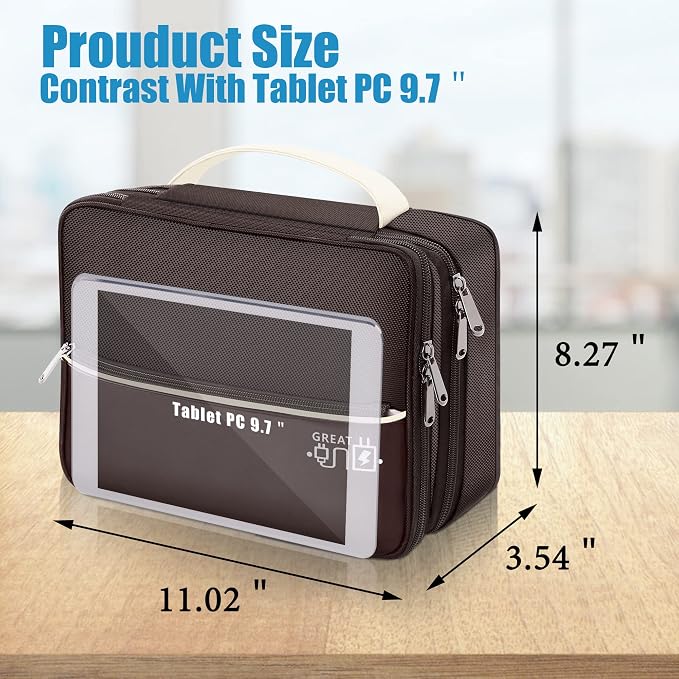 SELLYFELLY Electronics Travel Organizer, Double Layer Cable Organizer Bag