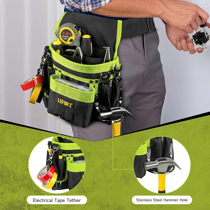 Tool Belt, Magnetic Tool Pouch, 14-Pockets Tool Belts