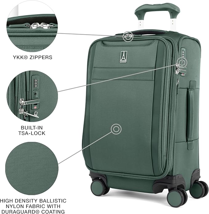 Travelpro VersaPack+ Lightweight Softside Expandable Carry on Luggage, 8