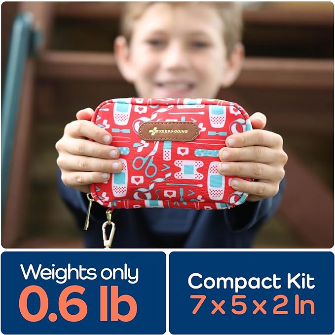 KeepGoing Travel First Aid Kit for Kids – 130 Pc. for Car, Diaper Bag & Backpack