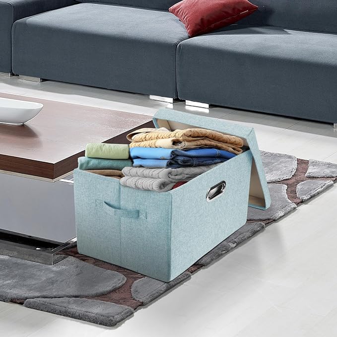 TYEERS Large Storage Bins with Lids, Collapsible, Fabric Storage Boxes