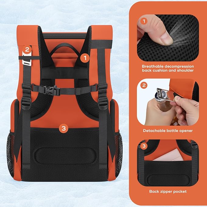 Maelstrom Backpack Cooler, 36 Can Cooler Backpack, Soft Cooler Bag Insulated