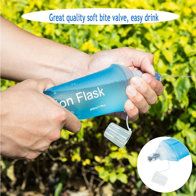 AXEN Soft Flask TPU Foldable Running Hydration Flask, Soft Collapsible Water