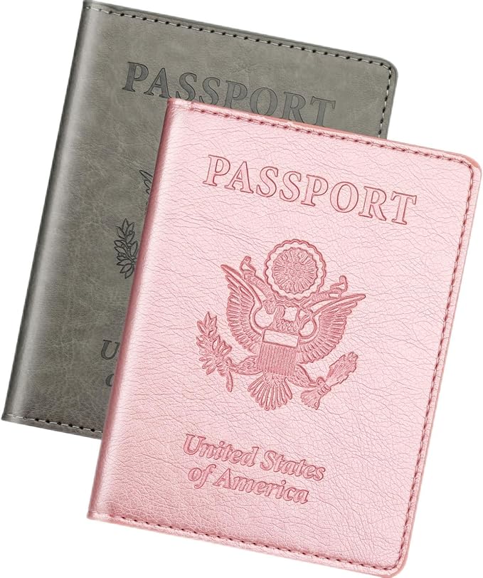 Rose Gold & Gray Passport Holder