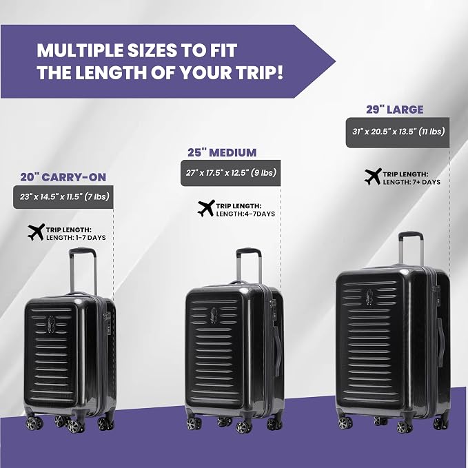 Spyder Rails 25 Inch Expandable Hardside Upright Suitcase