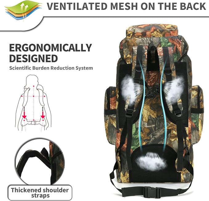 King'sGuard 70L Camping Hiking Backpack Tactical Backpack Military Molle