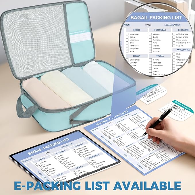 BAGAIL 6 Set/4 Set Lightweight Compression Packing Cubes