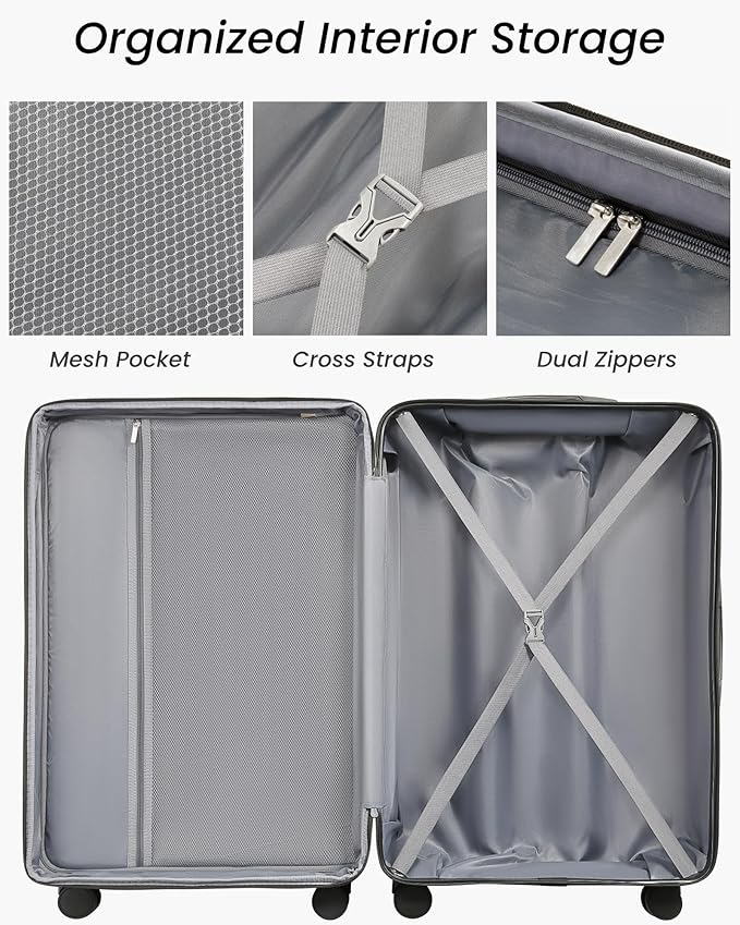 28 Inch Luggage, Expandable Hardside Large Checked Suitcases