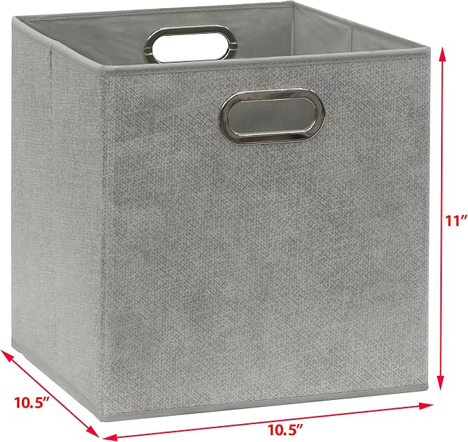 SIMPLE HOUSEWARE 11-Inch Collapsible Fabric Cube Storage Bin