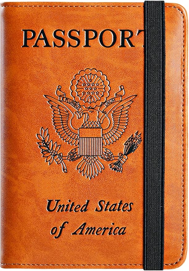 Passport Holder Cover Wallet Travel Essentials RFID Blocking Leather Card Case