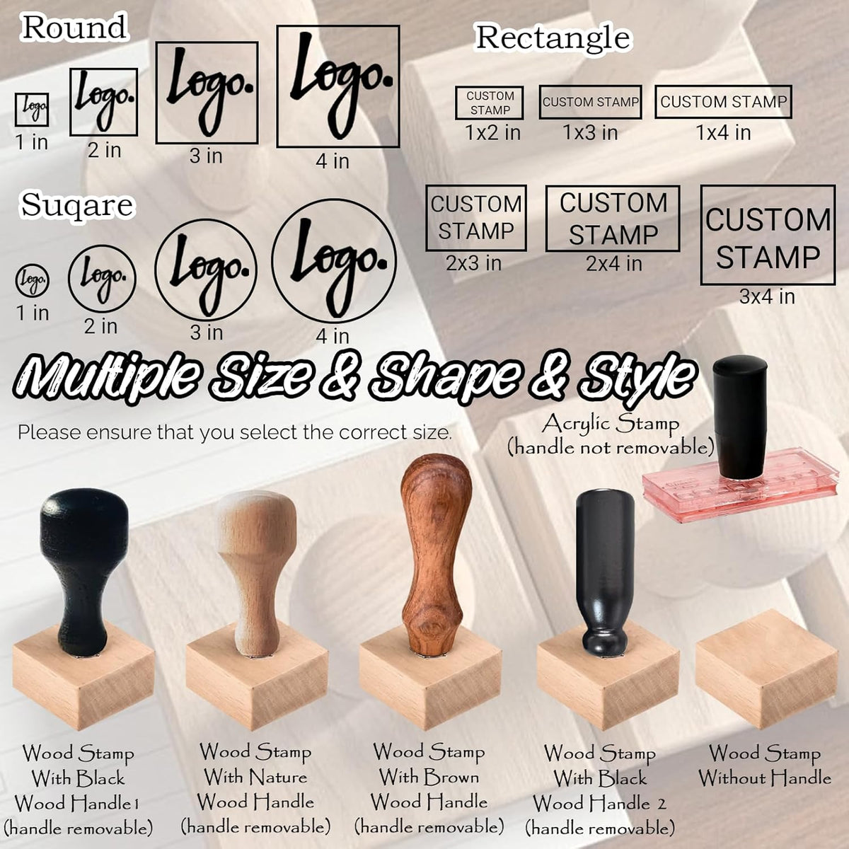 XRLSG Custom Rubber Stamp Personalized Logo Stamp with Text Branding Stamp Ideal for Business Artwork