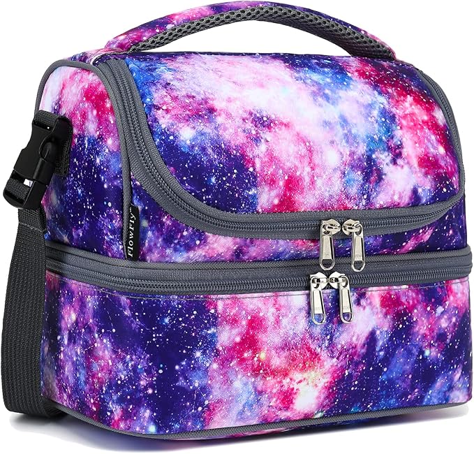 FlowFly Double Decker Cooler Insulated Lunch Bag Large Tote