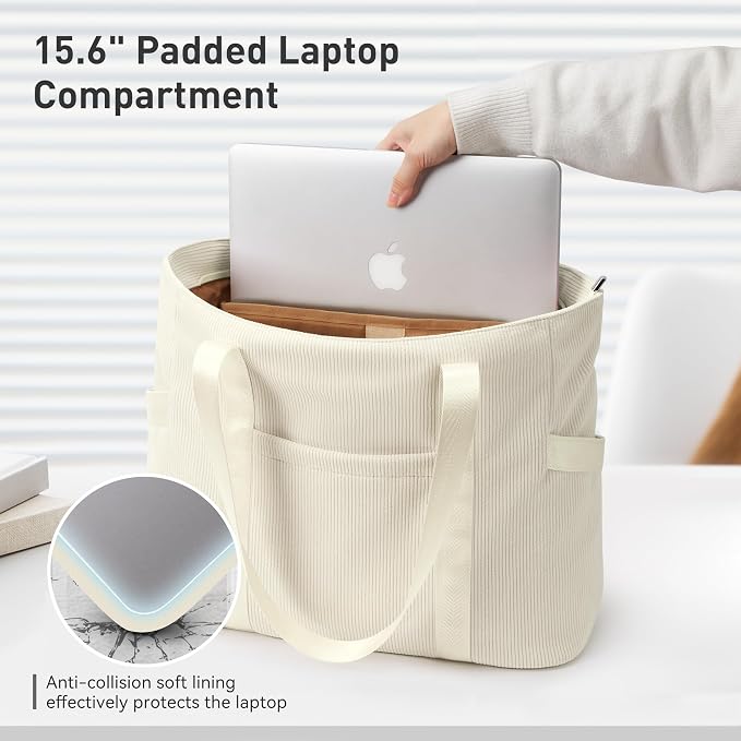 Tote Bag for Women with Zipper, Travel Tote Bags with Compartments Large