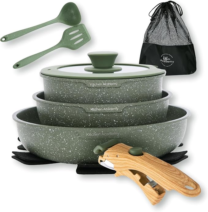 Kitchen Academy Removable Handle Pots and Pans Set