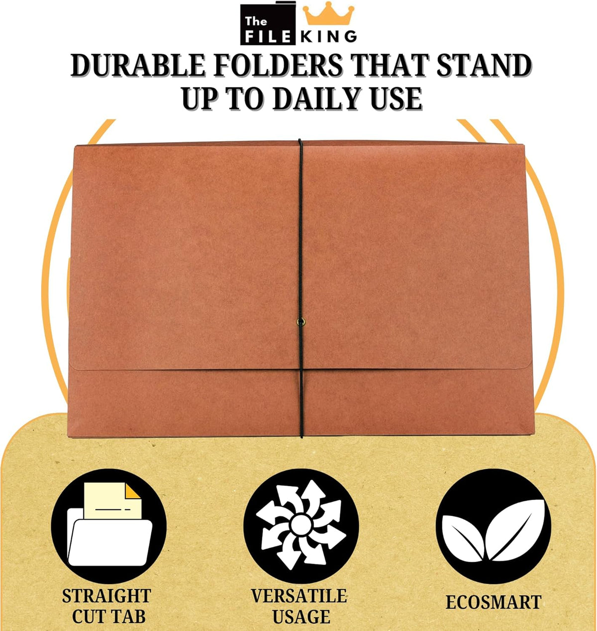 The File King Expanding File Wallet - Legal Size, 50 Pack, Red, 5.25' Expansion, 8.5-x-14-inch Paper, USA Made