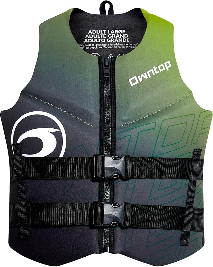 Owntop Swim Vest Adult Water Sport Vest Neoprene Floaties for Swimming, Boating, Kayaking, Fishing | Adjustable Zipper Dual Buckle Foldable Buoyancy Jacket
