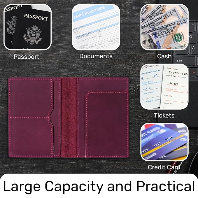 HIFA Leather Passport Holder, Handmade Passport Cover