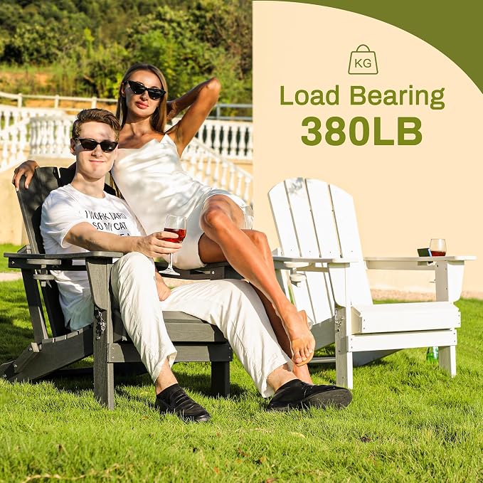 SERWALL Adirondack Chair with Cup Holders