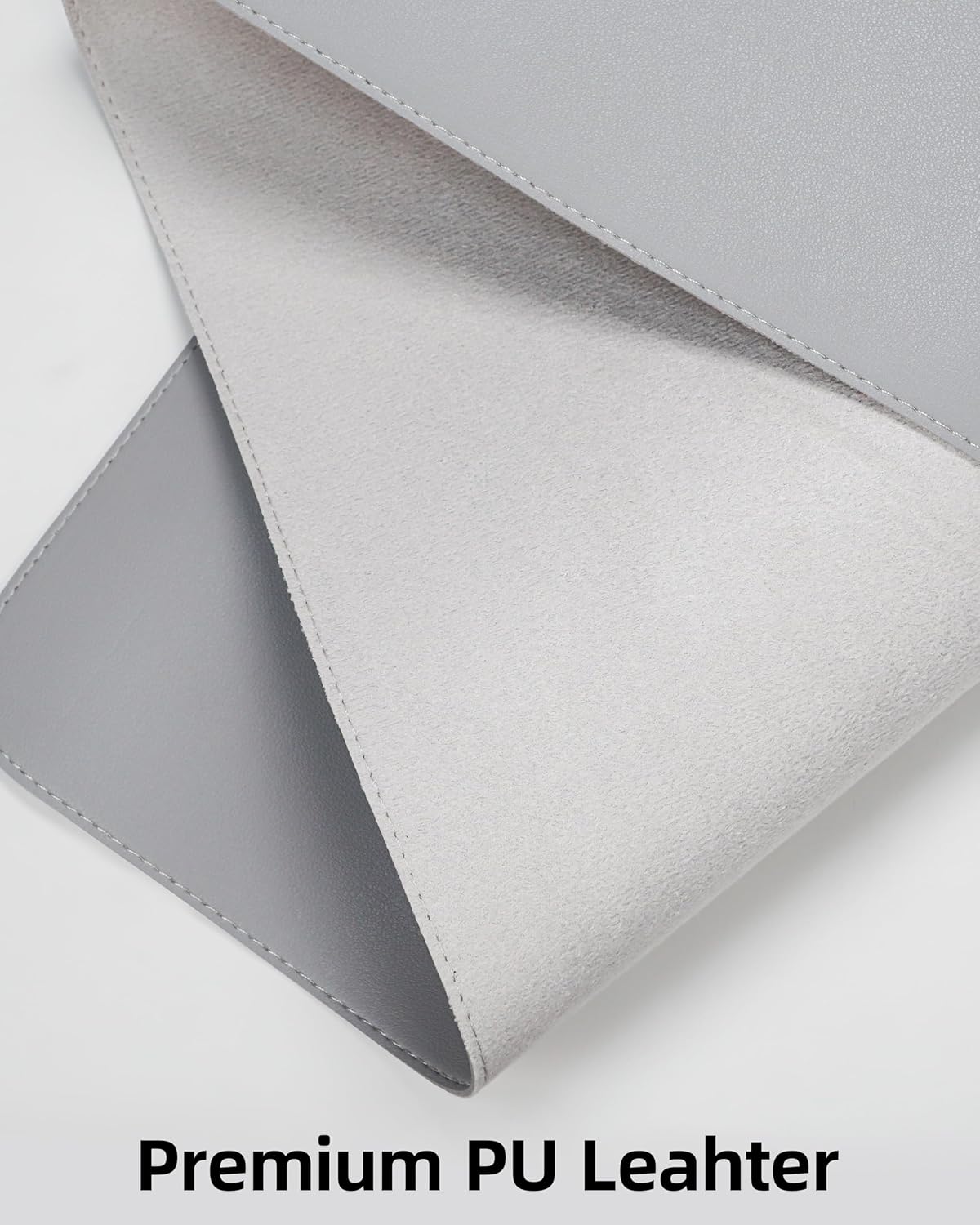 Desk Pad Mat - Leather Desk Pad Protector for Office and Home - Desk Organization and Accessories - Ideal for Large Mouse Pad and Desk Mats on Top of Desks(Light Grey,31.5" x 15.7")