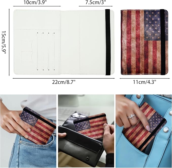 Passport Holder for Women and Men PU Leather Passport Cover for Travel