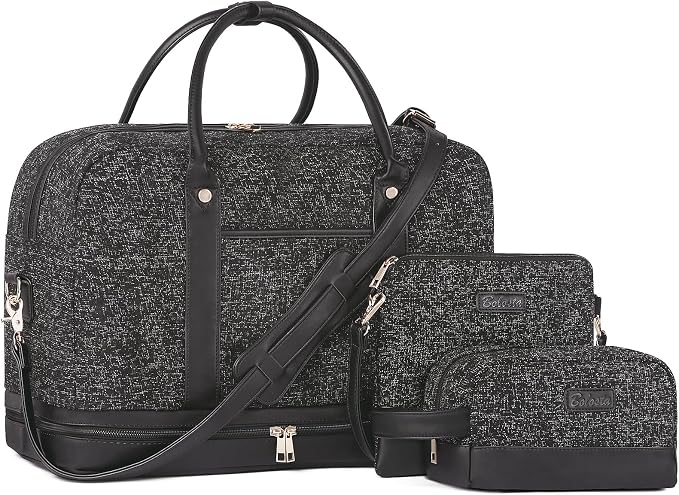 Weekender Bag for Women Canvas Overnight Bag Large Travel Tote Bag Carry on
