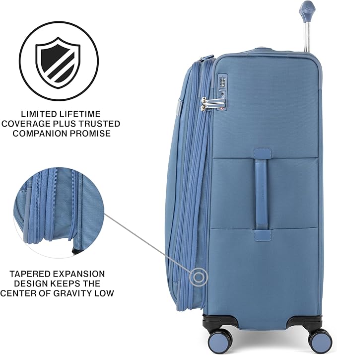 Travelpro VersaPack+ Lightweight Softside Expandable Checked Luggage, 8 Spinner