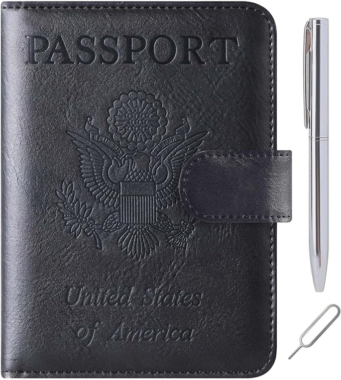 Passport Holder Cover Wallet Travel Essentials Leather Rfid Blocking Case