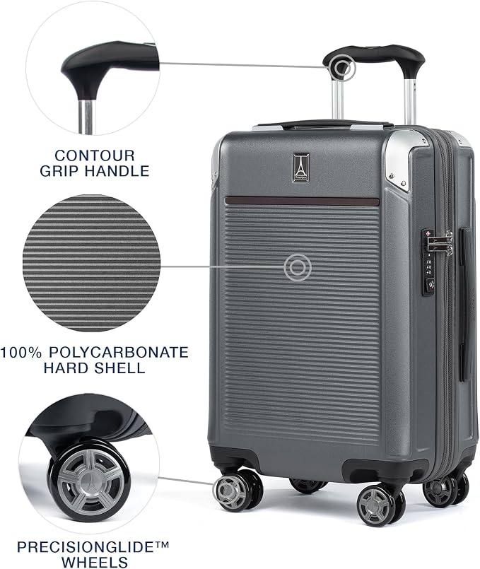 Travelpro Platinum Elite Hardside Expandable Carry on Luggage, 8 Wheel Spinner