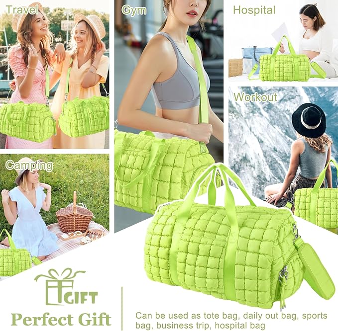Quilted Travel Duffle Bag Gym Bag