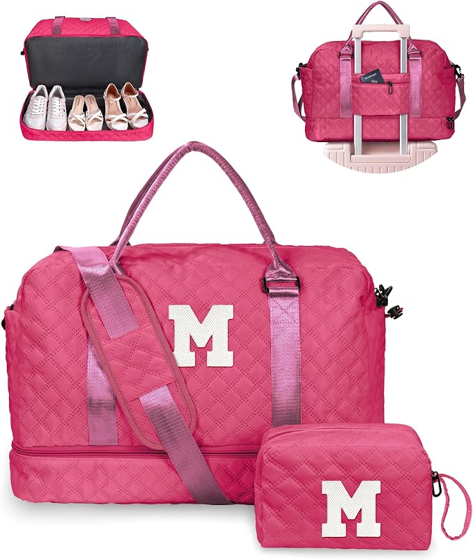 Gifts for Teen Girls 12-14, Birthday Gift-Initial Travel Bag