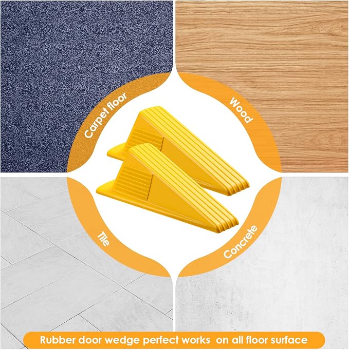 Frienda 12 Pcs Jumbo Door Stoppers Heavy Duty Door Stopper Tall up to 2inch