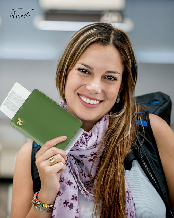 Passport Holder for Travel Essentials, RFID Blocking Passport Cover Case for