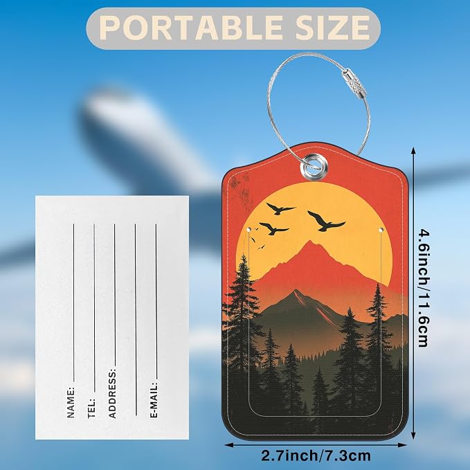 2 Pcs Mountain at Sunset Luggage Tags