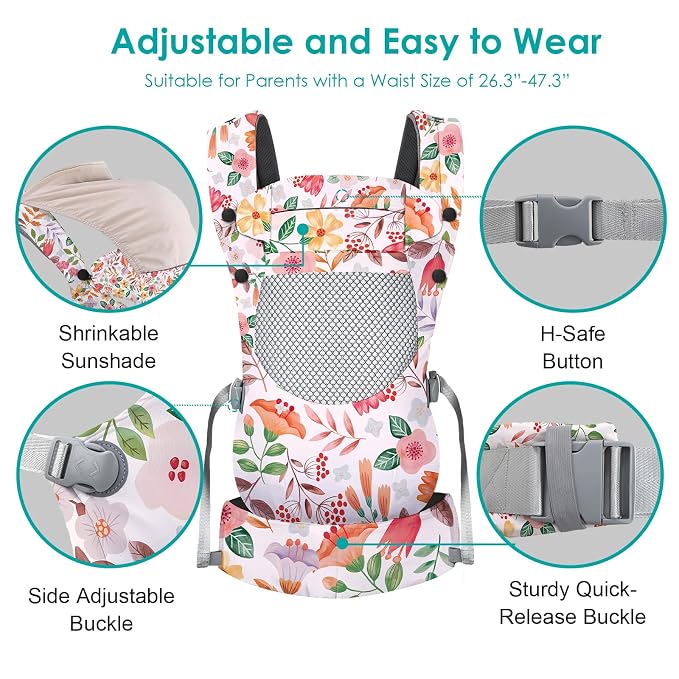 Newborn Baby Front Carrier Backpack, Toddler Baby Body Carrier, 7-66 Lbs
