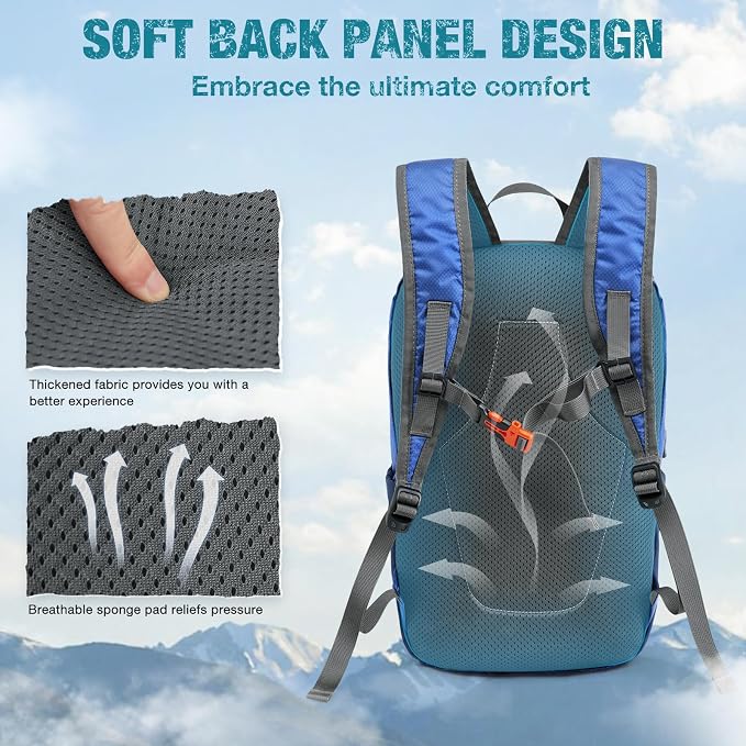G4Free Packable Hiking Backpack 20L Lightweight Foldable Travel Daypack