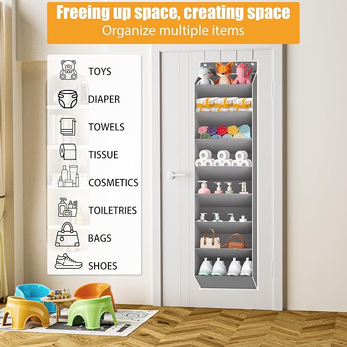 Over The Door Shoe Organizer Storage Fit 16-24 Pairs Hanging Shoe Rack Organiser