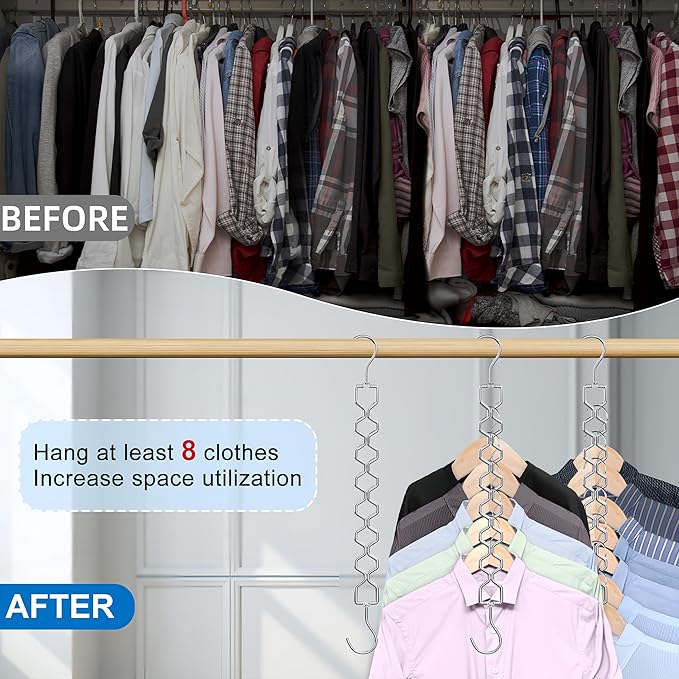 12 Pack Space Saving Hangers for Clothes, Heavy Duty 30Lbs Capacity Magic
